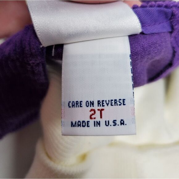 VINTAGE‎ 90s Oshkosh B'Gosh purple corduroy dress turtleneck top 2T/24m - Picture 6 of 9